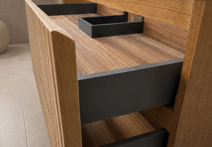 Conjunto de mueble de baño con lavabo Solid Surface Duna Bruntec detalle 8