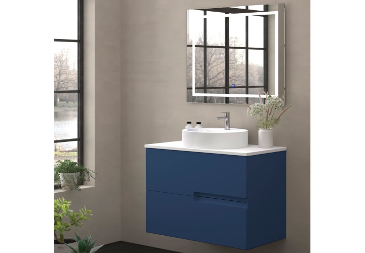 Mueble de baño con encimera piedra compactada blanca Lia Bruntec colores principal 7