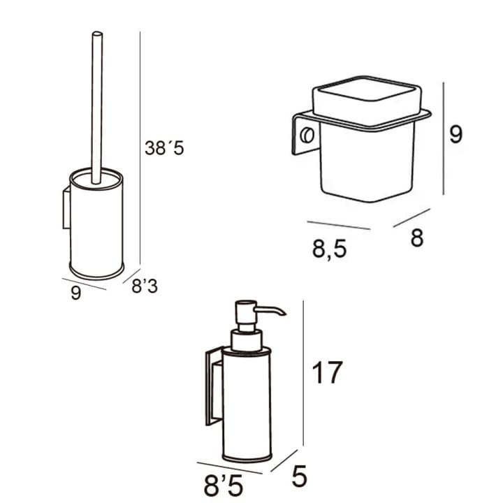 Conjunto accesorios de baño Bassic Manillons Torrent croquis 4