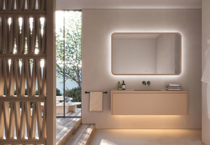 Espejo de baño con luz LED Duomo Ledimex ambiente 9