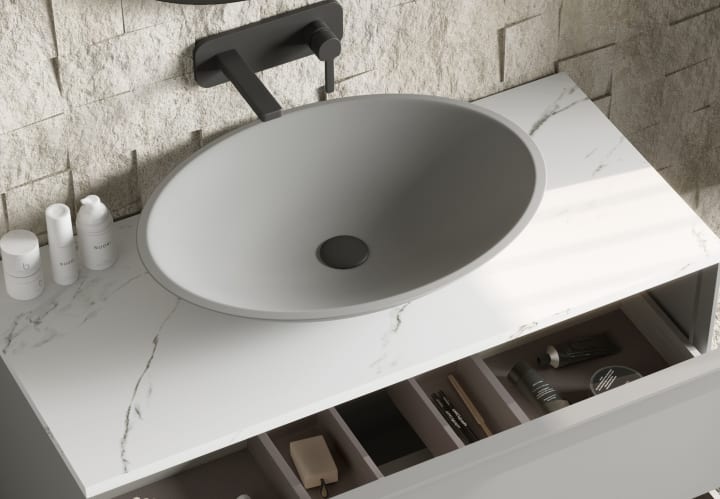 Lavabo sobre encimera Orbit Coycama detalle 15