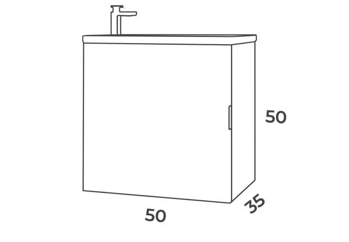 Conjunto mueble de baño fondo reducido 35 cm Petit Campoaras croquis 6