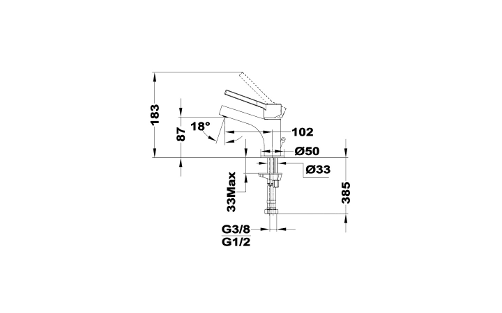Grifo de lavabo M Dessin Strohm Teka croquis 1
