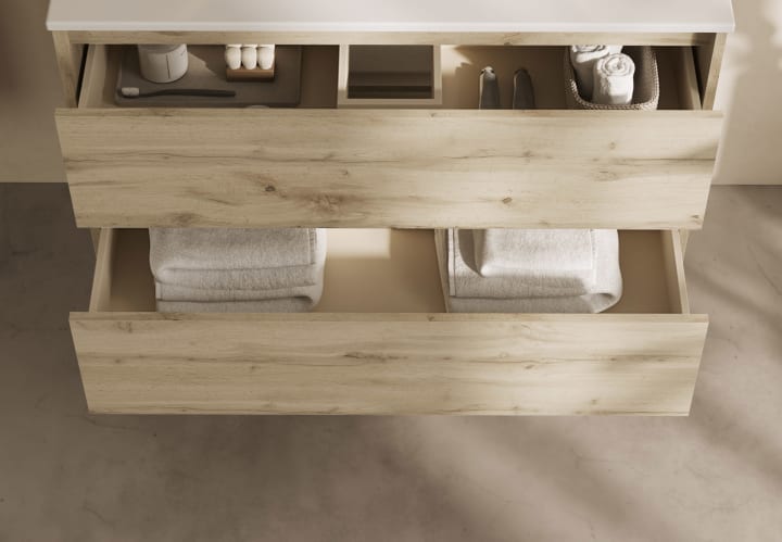 Mueble de baño con encimera de madera Oxford Bruntec detalle 9