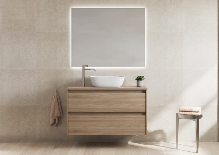 Mueble de baño con encimera de madera Oxford Bruntec principal 3