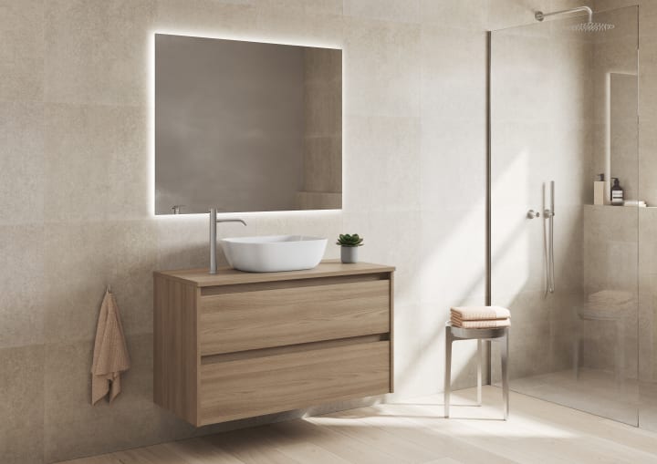 Mueble de baño con encimera de madera Oxford Bruntec principal 2