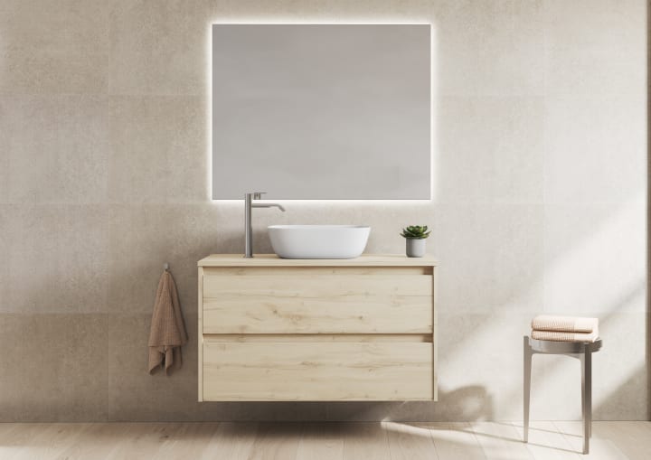 Mueble de baño con encimera de madera Oxford Bruntec principal 1
