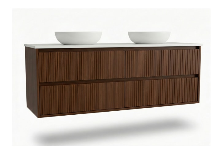 Mueble de baño madera maciza con encimera solid surface Alpes 18 Bruntec principal 4