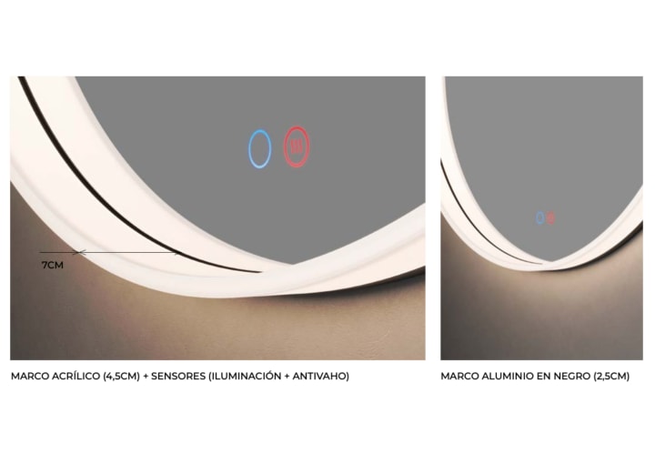 Espejo de baño con luz LED Bolonia Ledimex detalle 2