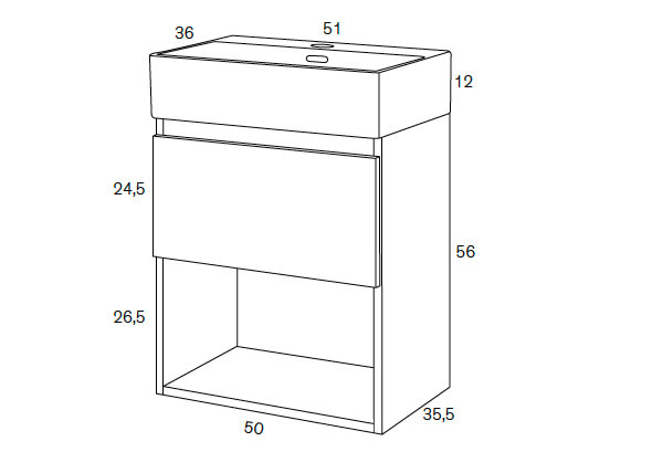 Mueble de baño Mini Sanchis croquis 5