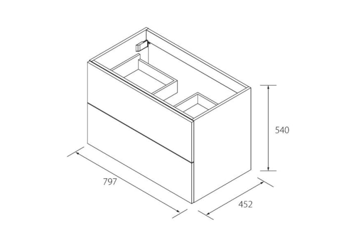 Conjunto mueble de baño Morai Salgar croquis 14
