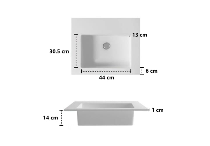 Lavabo encastrado Tabac Bruntec croquis 2