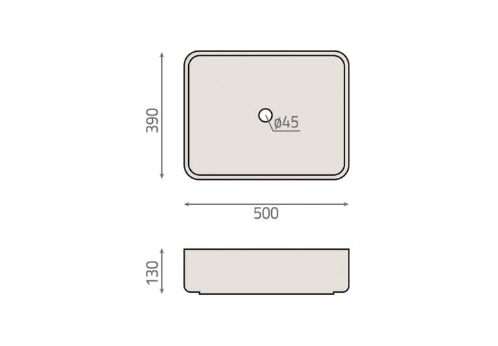 Lavabo sobre encimera Dallas BHD croquis 8