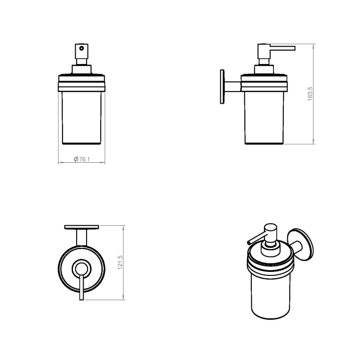 Conjunto de accesorios de baño Duo Round Cosmic croquis 4