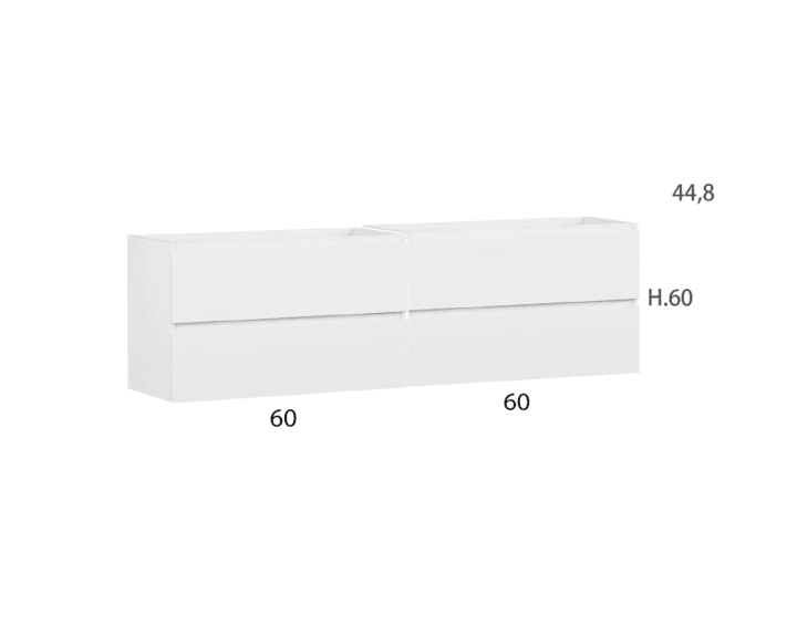 Mueble de baño color madera con encimera de madera Vilma Bruntec croquis 5