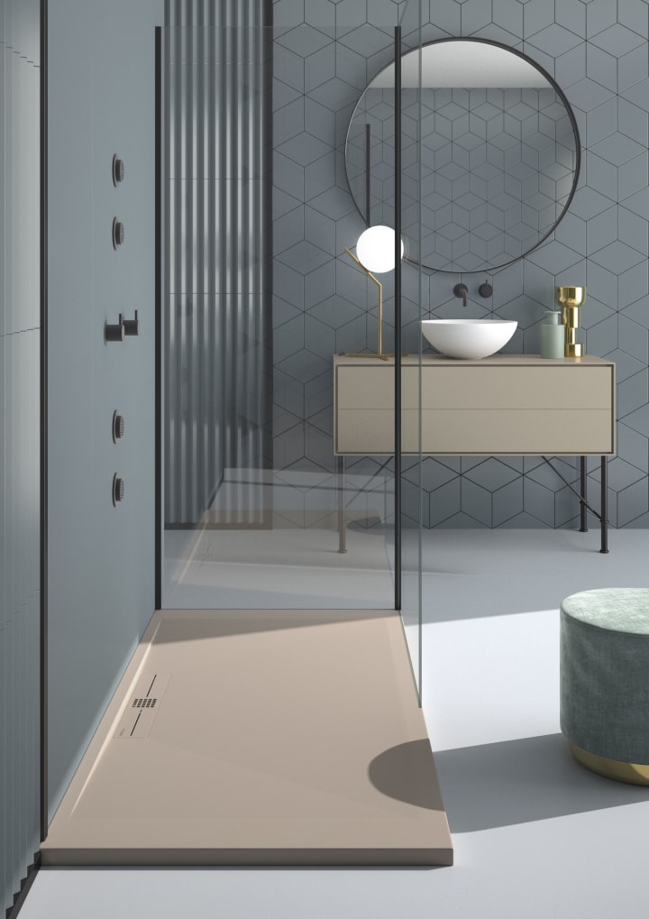 Plato de ducha de resina Design Tiden Bruntec ambiente 2