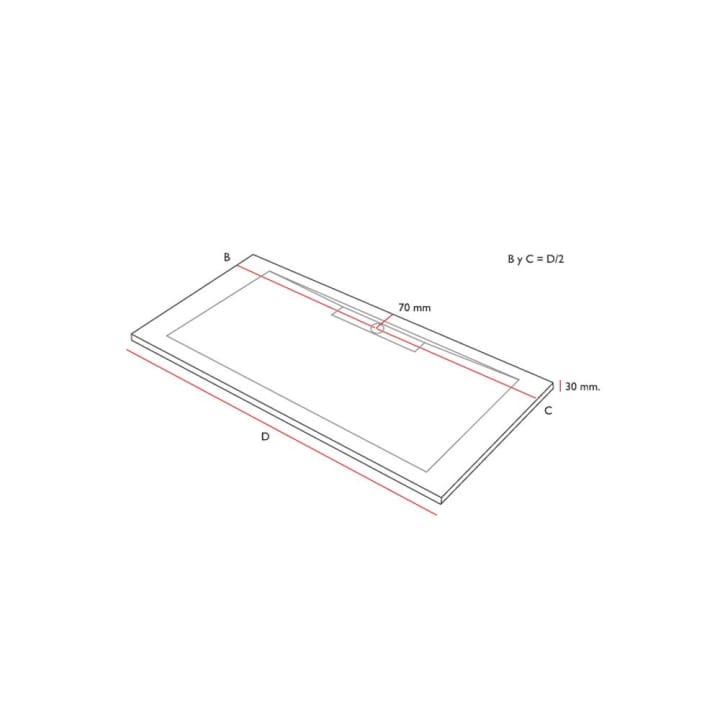 Plato de ducha de resina Design Tiden Bruntec croquis 7