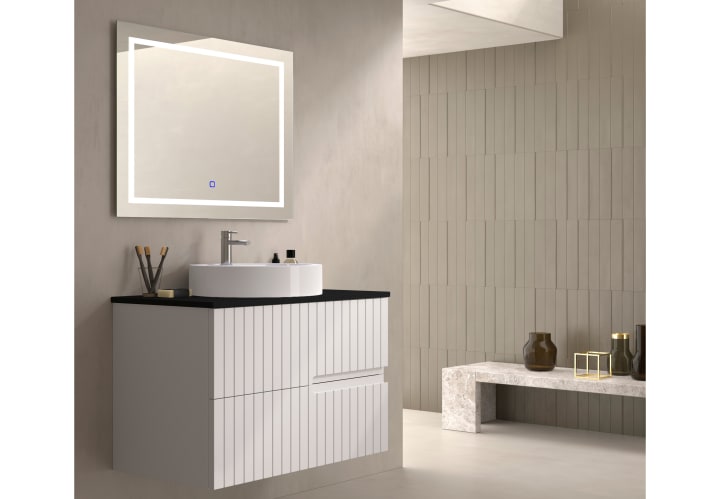 Mueble de baño con encimera piedra compactada negra Ebi Bruntec colores principal 1