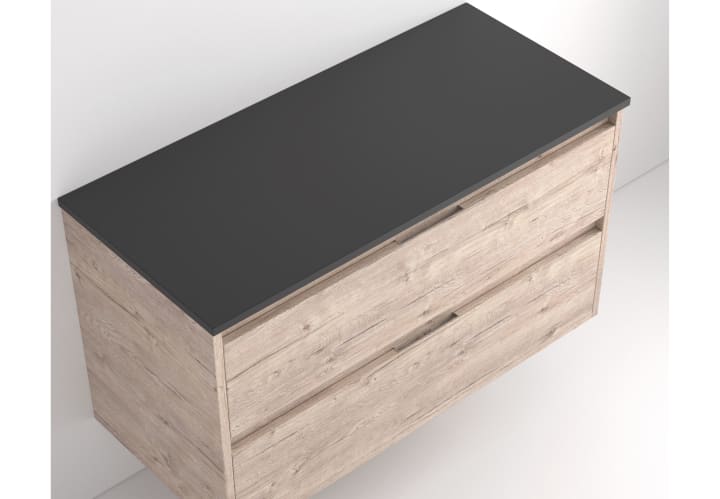 Mueble de baño con encimera piedra compactada negra Ebi Bruntec colores detalle 10