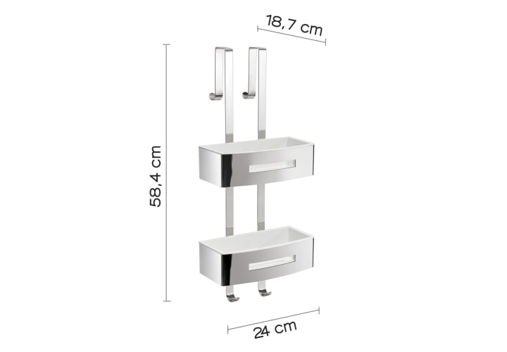Estante doble colgable para ducha Poseidon Gedy croquis 4