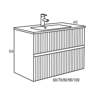 Conjunto mueble de baño Etna Sanchis croquis 6