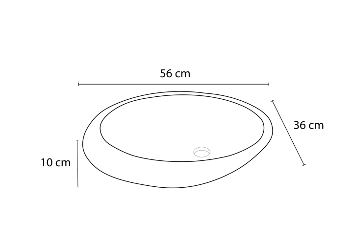 Lavabo de mármol natural Corino Bruntec croquis 3