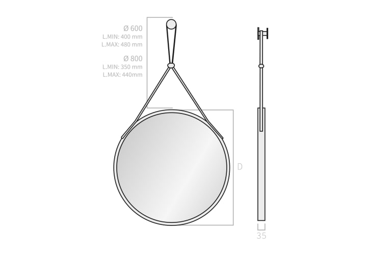 Espejo de baño Brento Bruntec croquis 4