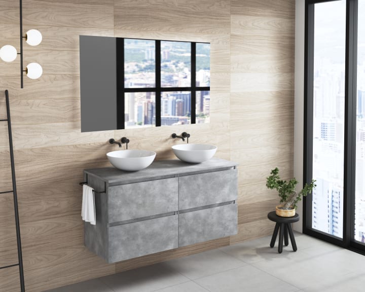 Mueble de baño con encimera de madera Roma Bruntec principal 4