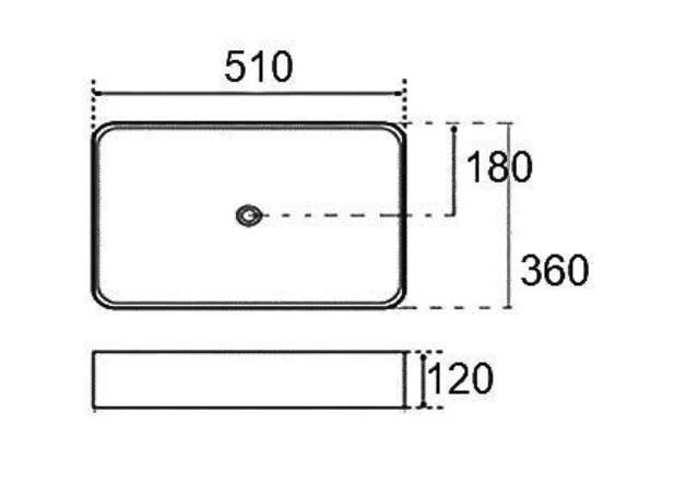 Lavabo sobre encimera Aero Bruntec croquis 6