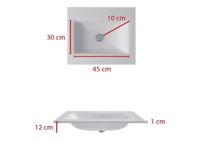 Lavabo encastrado Italia Bruntec croquis 1