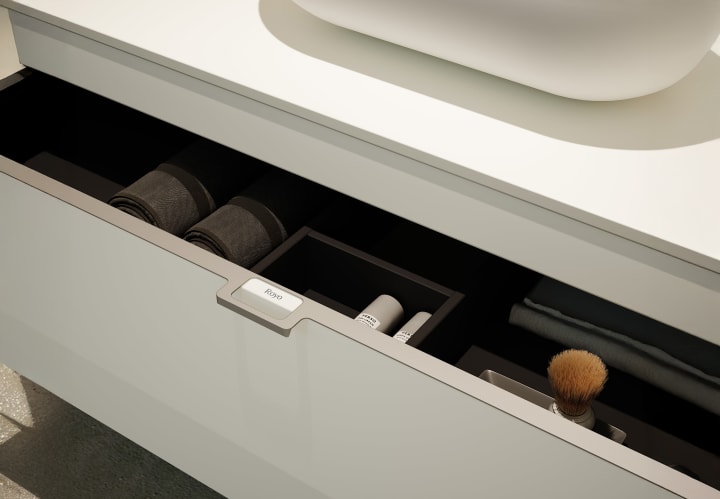 Mueble de baño con encimera de madera Logika Royo detalle 5
