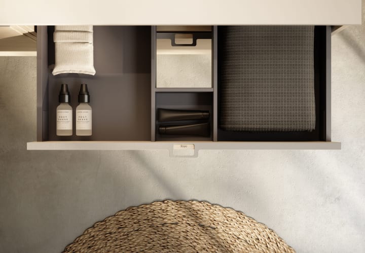 Mueble de baño con encimera de madera Logika Royo detalle 7
