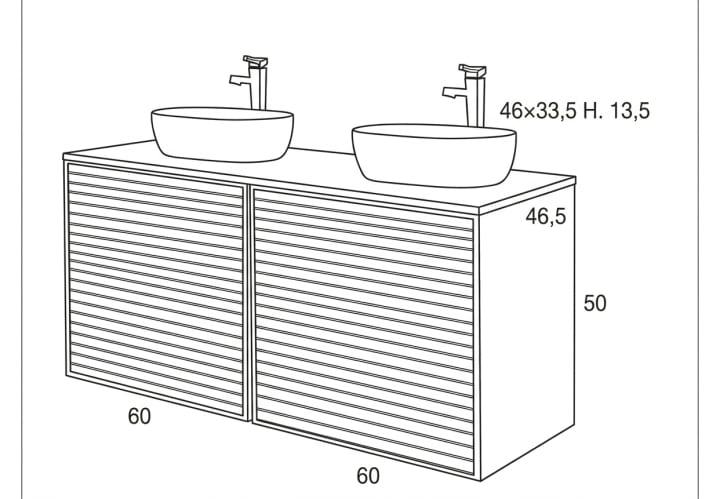 Conjunto mueble de baño Zenit Sanchis croquis 5
