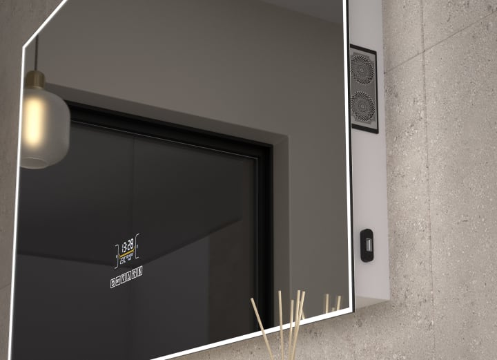 Espejo de baño con luz LED Santorini Eurobath detalle 3