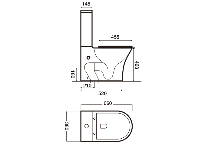 Inodoro Confort Bruntec altura 46 cm croquis 7