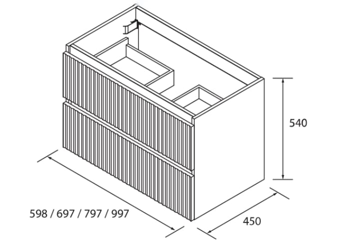 Conjunto mueble de baño Kira Salgar croquis 16