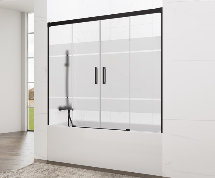 Mampara de bañera Basic Spazio negro mate GME principal 1