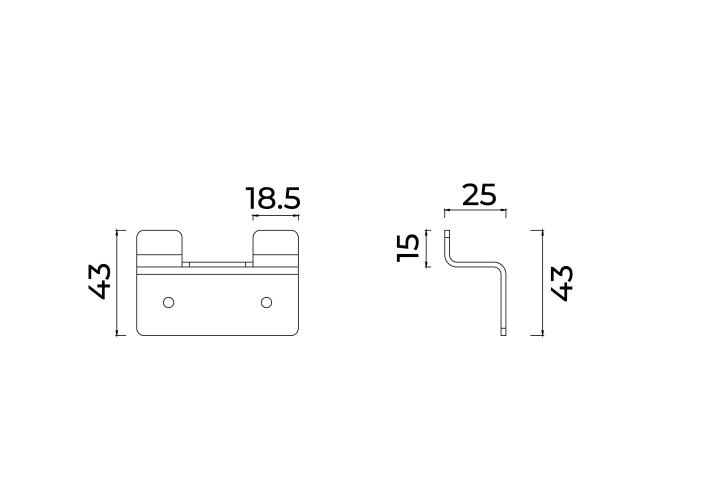 Percha doble de baño Form Medimex croquis 8
