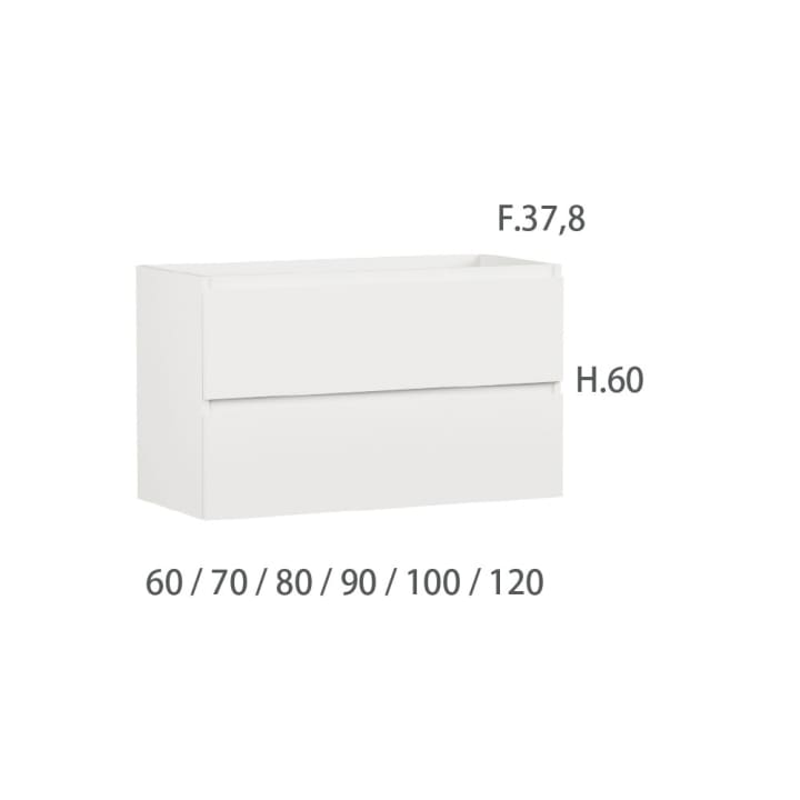 Mueble de baño fondo reducido 37.8 cm Aqua Campoaras croquis 30