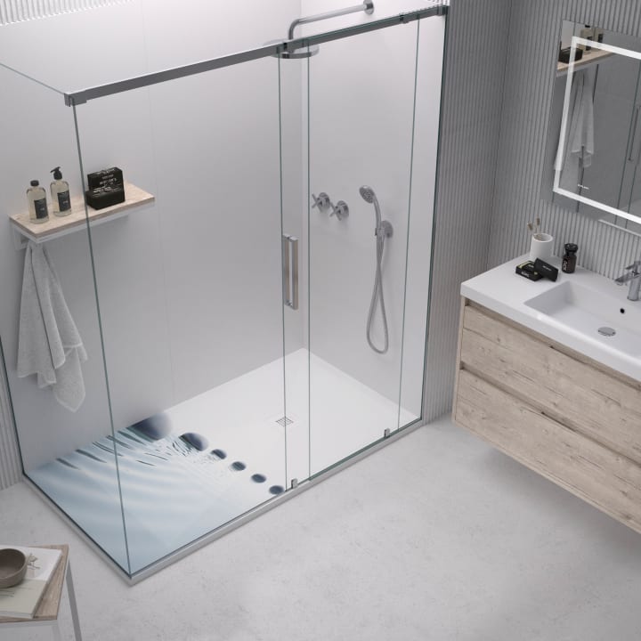 Platos de ducha de resina decorados Design 3D Zen Bruntec ambiente 2