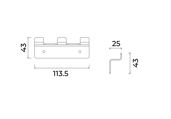 Percha de baño Triple Form Medimex croquis 7