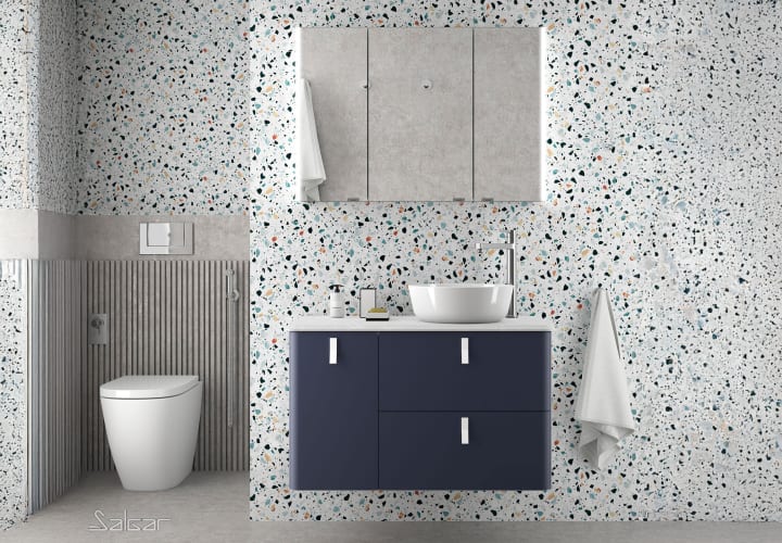 Mueble de baño con encimera solid surface Uniiq Salgar principal 7
