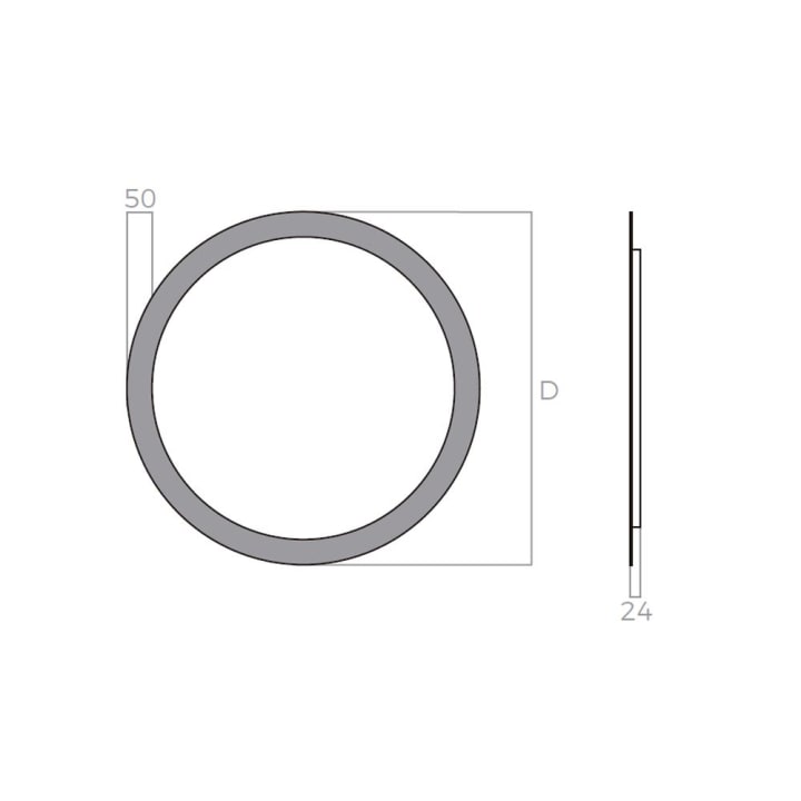 Espejo de baño con luz LED Moon Bruntec croquis 3