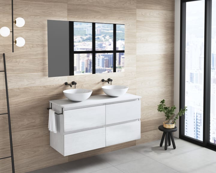 Mueble de baño con encimera de madera Roma Bruntec principal 1