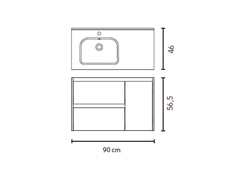 Conjunto mueble de baño Sansa Royo croquis 6