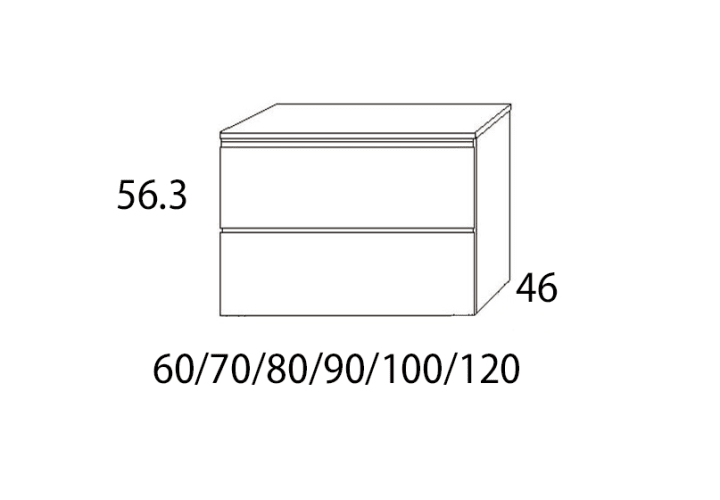 Mueble de baño con encimera DMF Compatech de Granada Visobath croquis 17