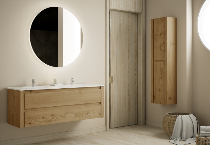 Conjunto de mueble de baño de madera maciza Laponia Bruntec principal 1