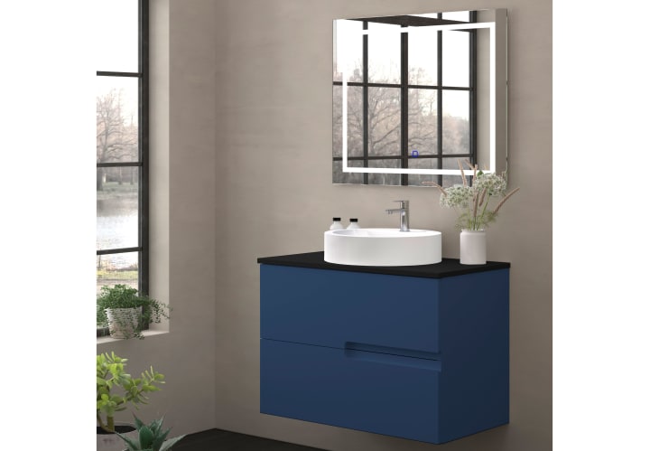 Mueble de baño con encimera piedra compactada negra Lia Bruntec colores principal 7