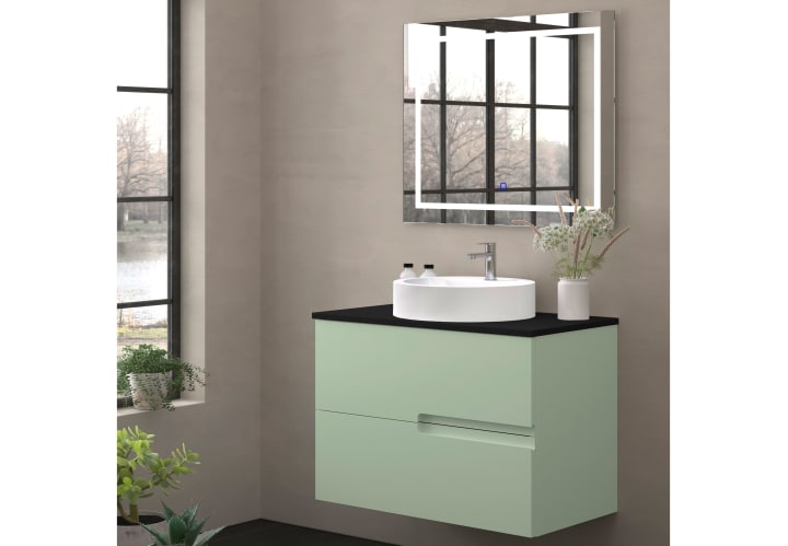 Mueble de baño con encimera piedra compactada negra Lia Bruntec colores principal 8
