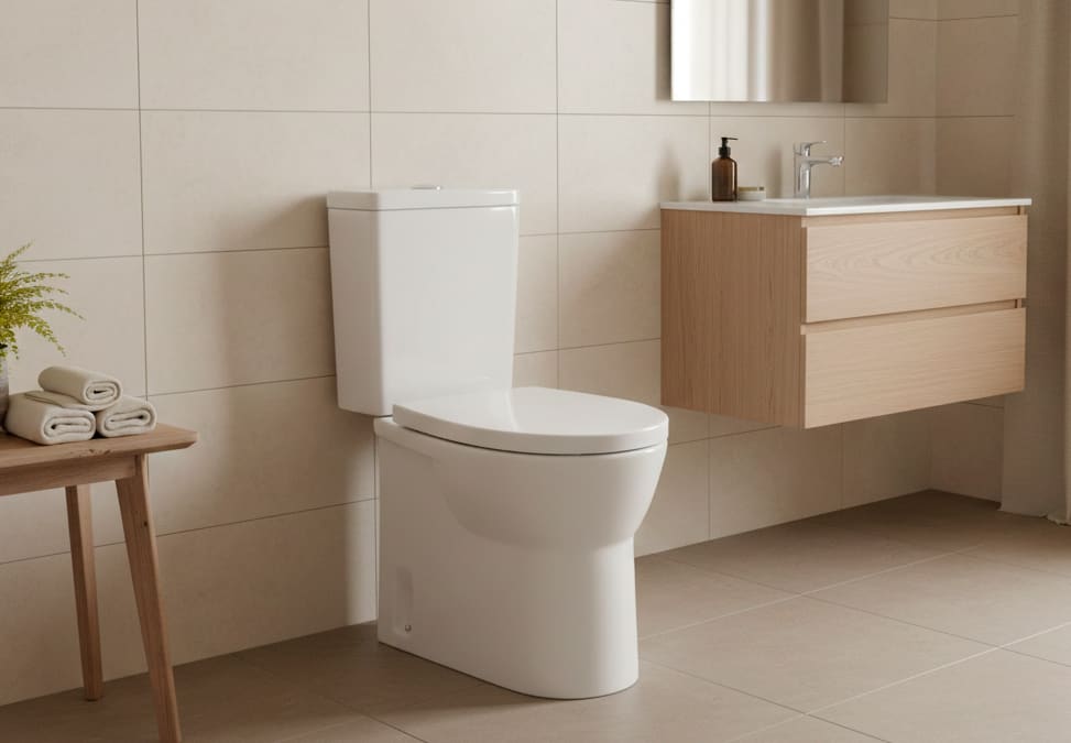 Inodoro completo Easy Unisan Sanindusa a suelo Rimflush / Decorabaño